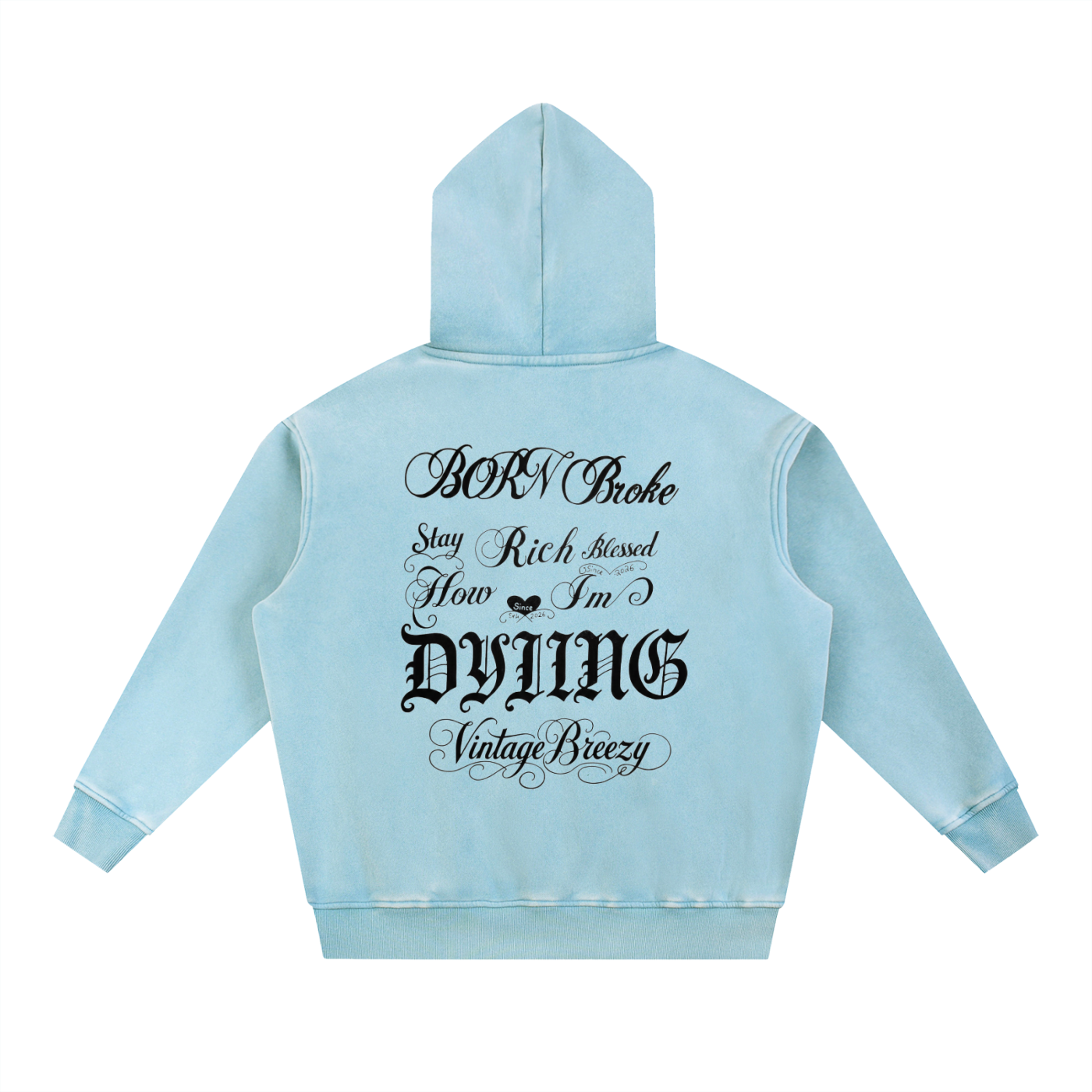 Snow Wash Fleece Oversize Hoodie