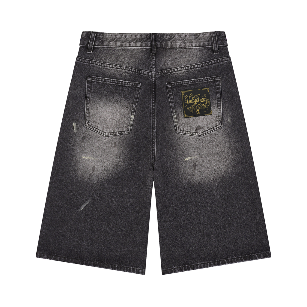 Men’s Vintage Wash Wide Leg Denim Shorts
