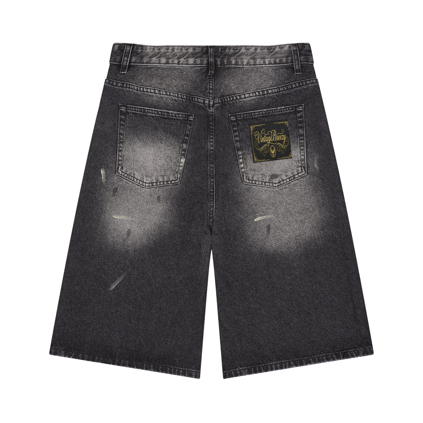 Men’s Vintage Wash Wide Leg Denim Shorts