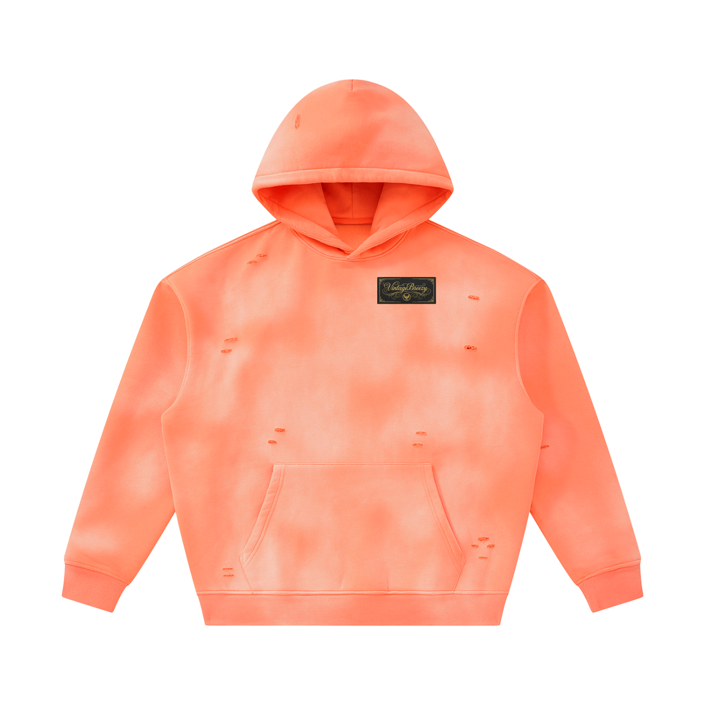 Unisex Sunfade Frayed Fleece Hoodie