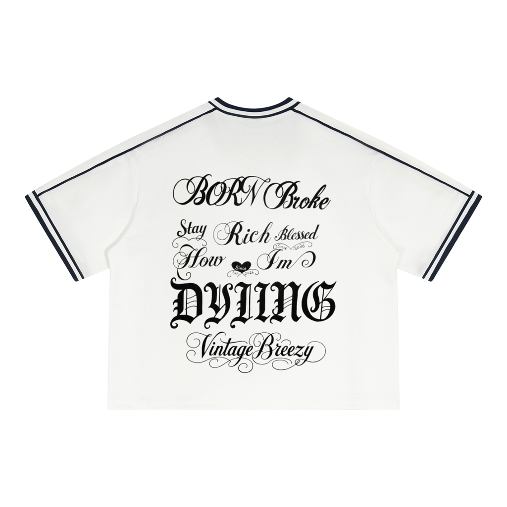 Vintage breezy Boxy V-Neck Soccer Jersey