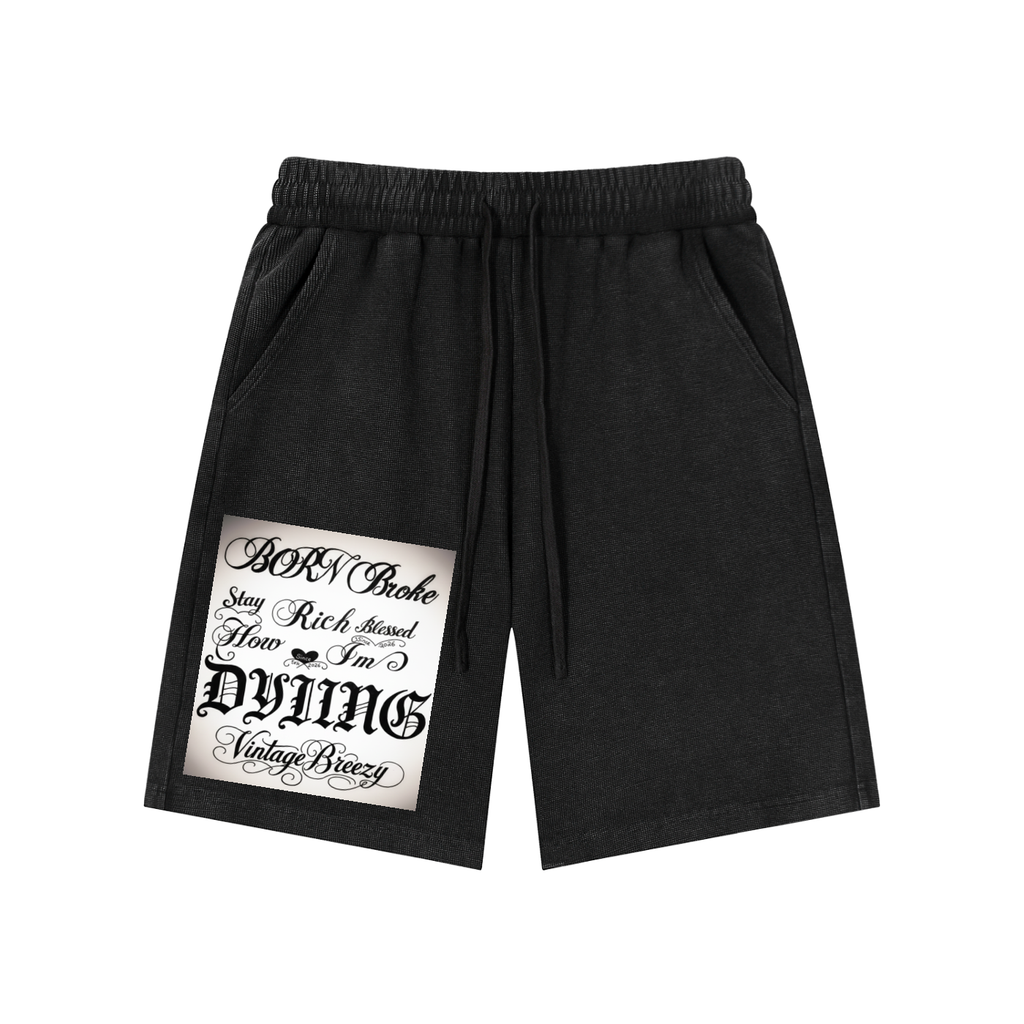 Mineral Wash Waffle Knit Shorts