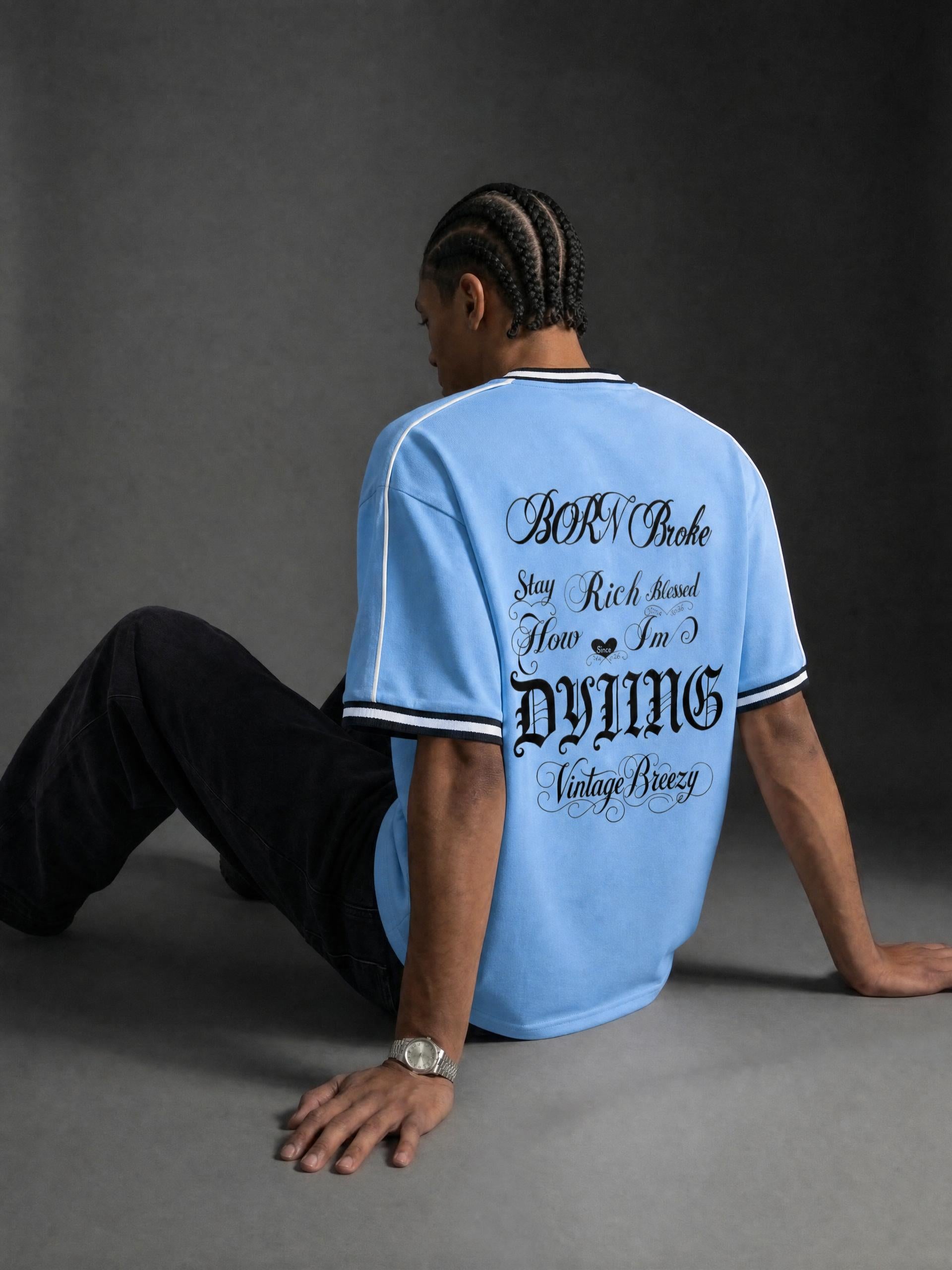 Vintage breezy Boxy V-Neck Soccer Jersey