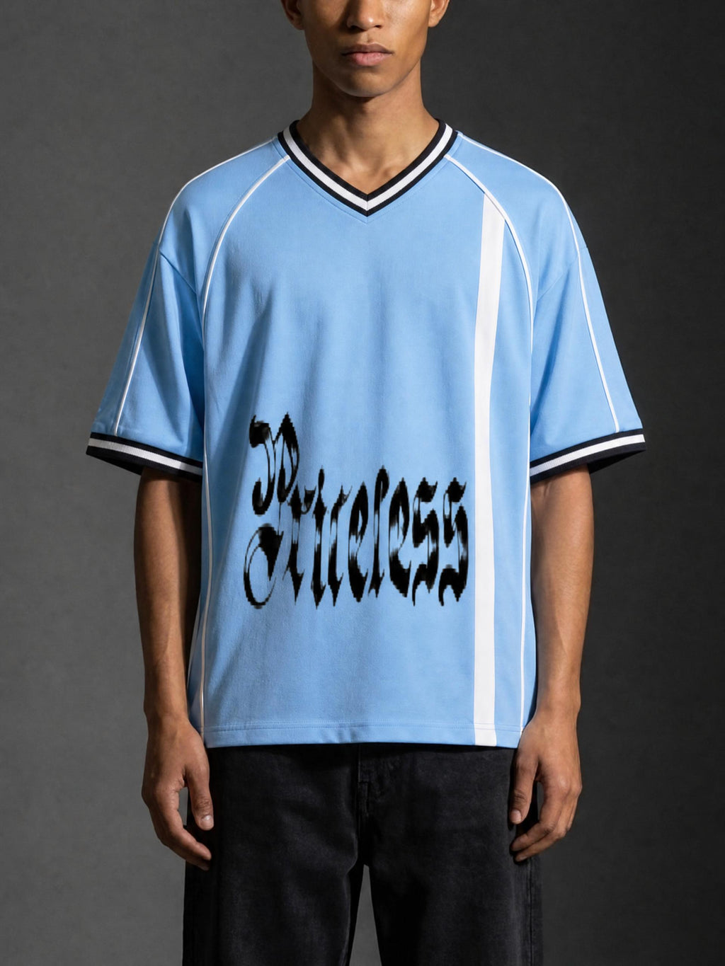 Vintage breezy Boxy V-Neck Soccer Jersey