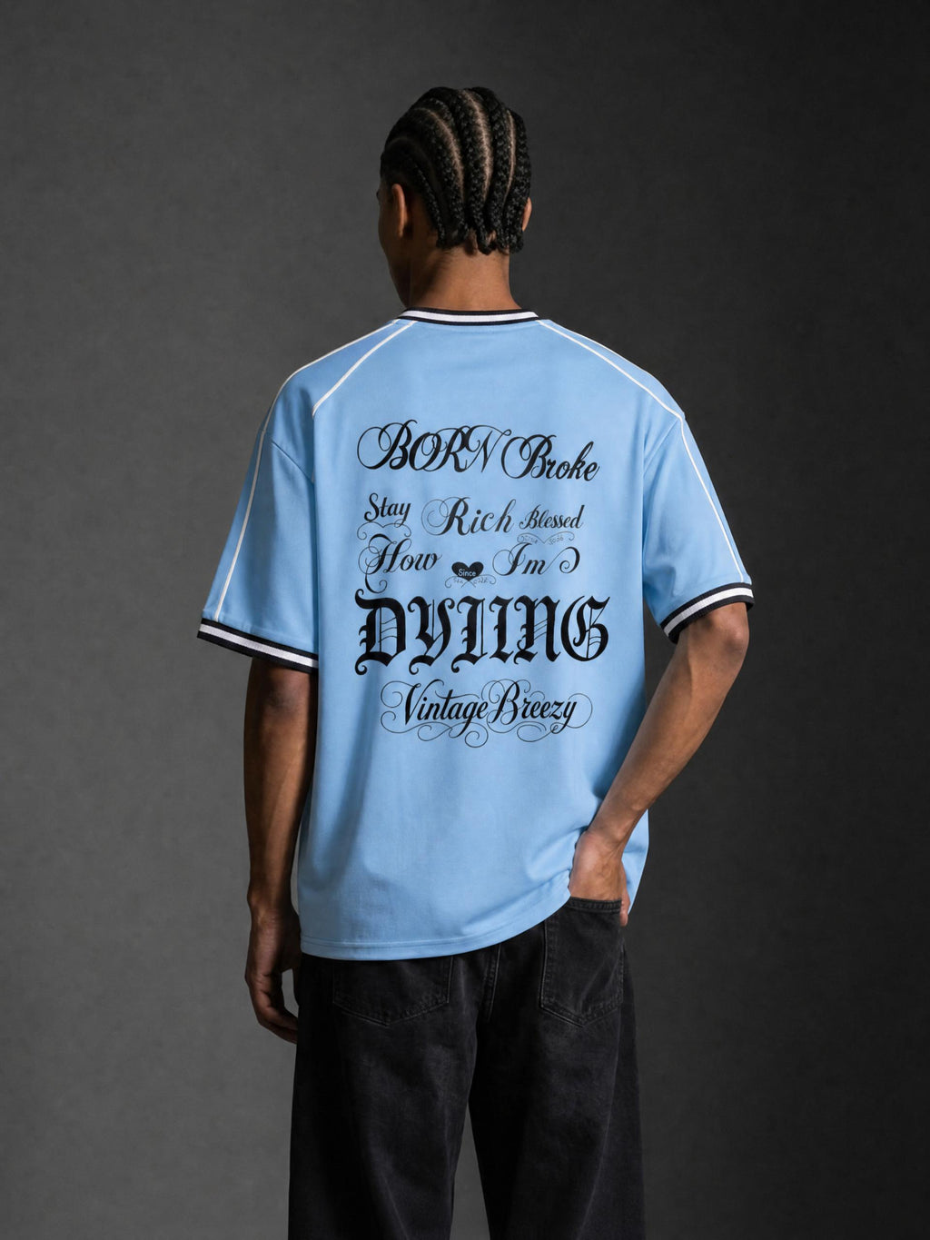 Vintage breezy Boxy V-Neck Soccer Jersey