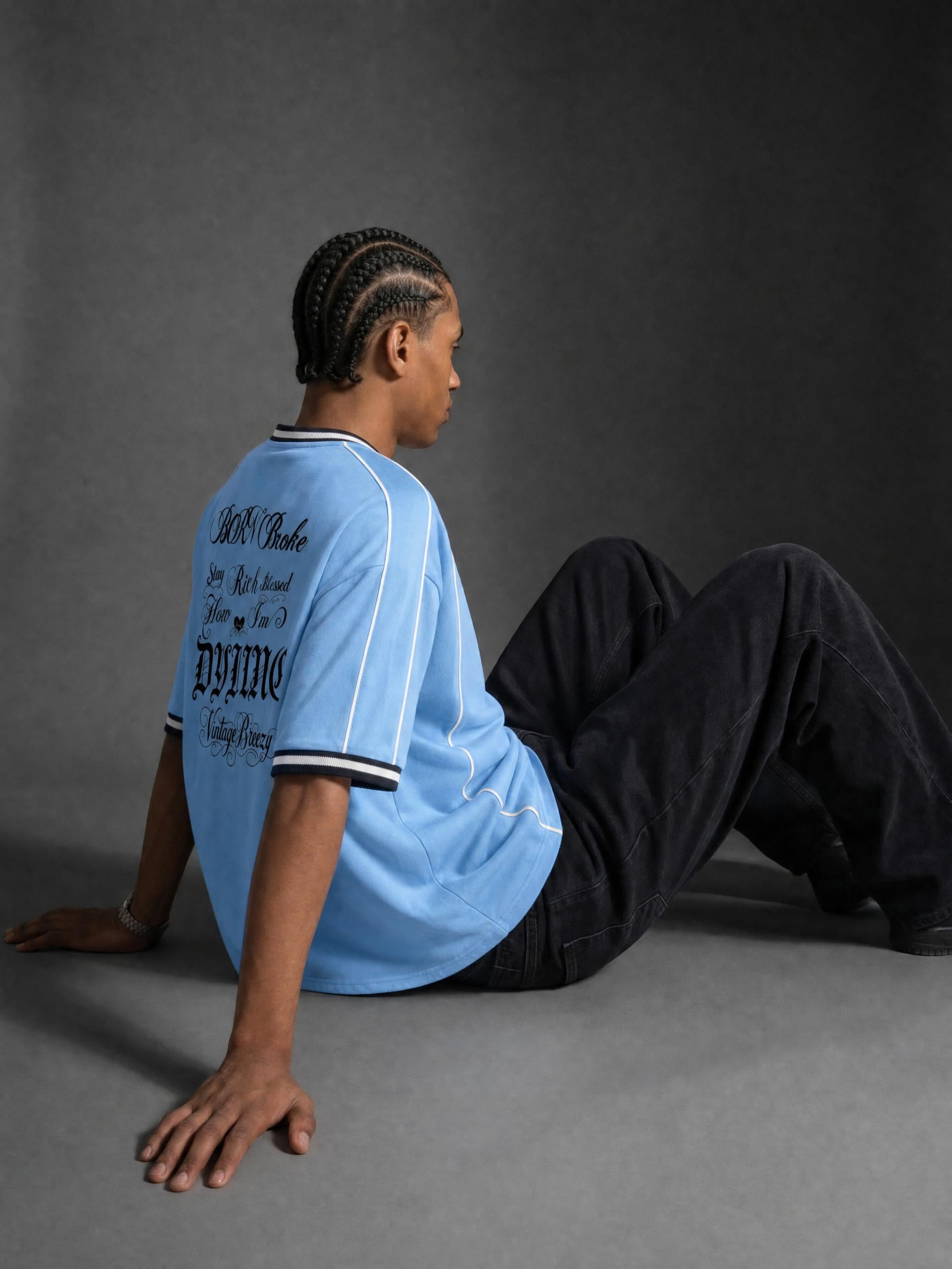 Vintage breezy Boxy V-Neck Soccer Jersey